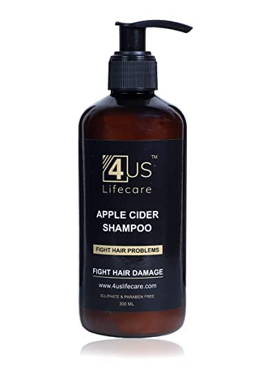 4us Lifecare Apple Cider Shampoo with Vergin Coconut Oil Plus Almond Oil Gentle & Natural Detox Formula that Helps Remove Buildup