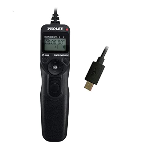 ✔ Tasto di otturatore da 2 passi: pu essere premuto a met per l'autofocus e la misurazione dell'esposizione; a pieno per gli scatti. Tasto di blocco a slitta: premere e farlo scorrere per bloccare l'otturatore per la fotografia in modalit BULB. Scatta foto senza toccare la tua fotocamera e acquisisci immagini a intervalli regolari per progetti time-lapse