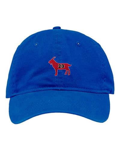 One Size Royal Deluxe Dad G.O.A.T. Jordan #23 Goat Greatest of All Time Embroidered Deluxe Dad Hat