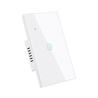 Homekit WiFi Smart Switch، Glass Touch Panel يعمل مع Apple Homekit، Siri Voice Control، No Neutral and Neutral Need Dual Mode 10A US Standard.1 Gang