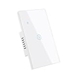 Homekit WiFi Smart Switch,Glass Touch Panel Works with Apple Homekit,Siri Voice Control, No Neutral and Neutral Needed Dual Mode 10A US Standard.(3 Gang)