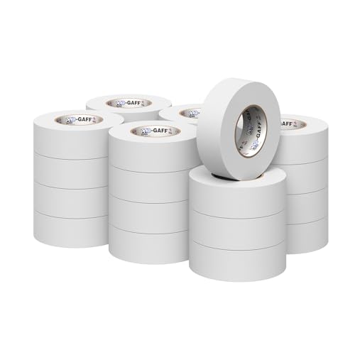 Image of 2 inch Pro Gaff Gaffers Tape 55 yards length white matte. Premium Heavy-Duty Gaffers Tape trusted by professional Gaffers. Made in the USA. Holds Tight, Easy to remove. (Pack of 24)
