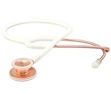 ADC Adscope Lite 619 Ultra Lightweight Clinician Stethoscope with Tunable AFD Technology, Rose Gold with White Tubing
