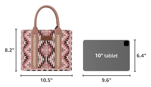 Image of Montana West X Wrangler Tote Bag for Women Boho Aztec Shoulder Purse Top Handle Satchel Handbag