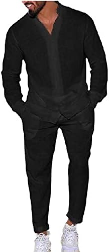 Completo Mare Uomo Pvucpot Tuta In Lino Da Uomo, 2 Pezzi, Estiva, Per Il Tempo Libero - Foto 7