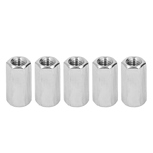 Pack of 5 M12 x 1.75-Pitch 40mm Length Metric Hex Coupling Nut 304 Stainless Steel
