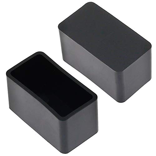 Bonsicoky 20Pcs Rectangle Rubber Furniture Leg Caps (3/4" X 1-1/2"), Vinyl Flexible Chair Leg Floor Protectors For Patio Indoor Chair Table Bed, 19 X 39Mm #TOP2