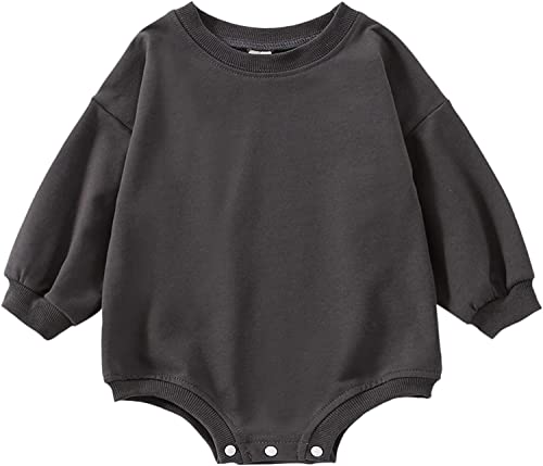 Image of DOSYZTO Baby Boy Girl Bubble Shirt Romper Outfit Short Sleeve Summer Bodysuit Top Newborn Oversized Crewneck Jumpsuit