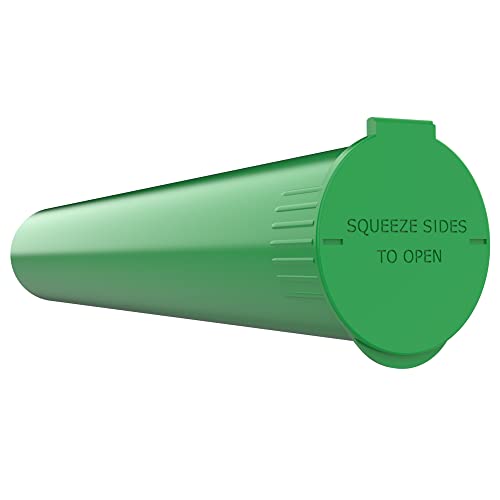 Image of 116mm CR Plastic Packaging Pop Top Tubes - Child Resistant Travel Holder Vial Containers - 500 Qty (Green)