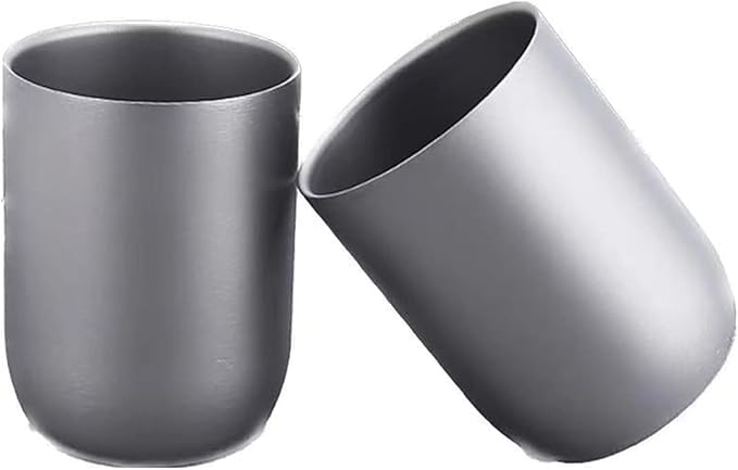 GUANGJUYUAN Double Walled Titanium Cup Insulated Mug Anti-scalding Outdoor Camping Tableware 240ml