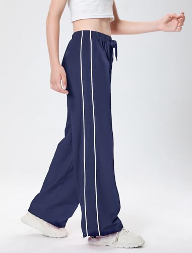 Image of EXARUS Girls Parachute Pants Cargo Hip Hop Wide Leg Baggy Y2K Teen