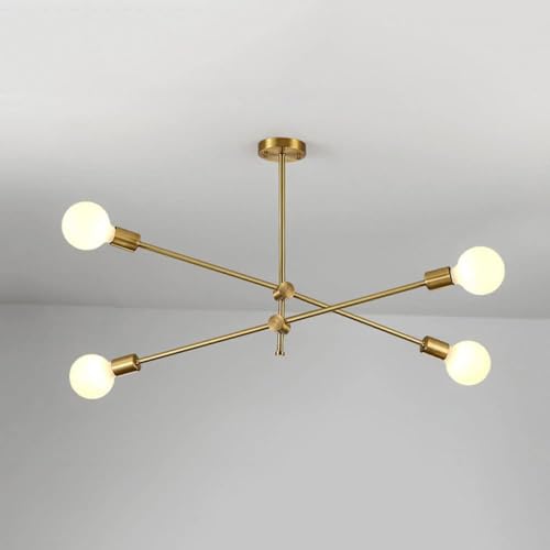 Lustre moderne 4 lumières bronze pour illuminer chaleureusement votre salle à manger