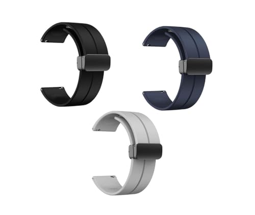 Image of INEFABLE 20mm Watch Straps With Folding Magnetic Lock Compatible With Amazfit GTS 2 Mini /Amazfit Bip /Pro /Lite /Bip S /GTR /Galaxy Watch 4 /Watch 5 & All 20mm Watches