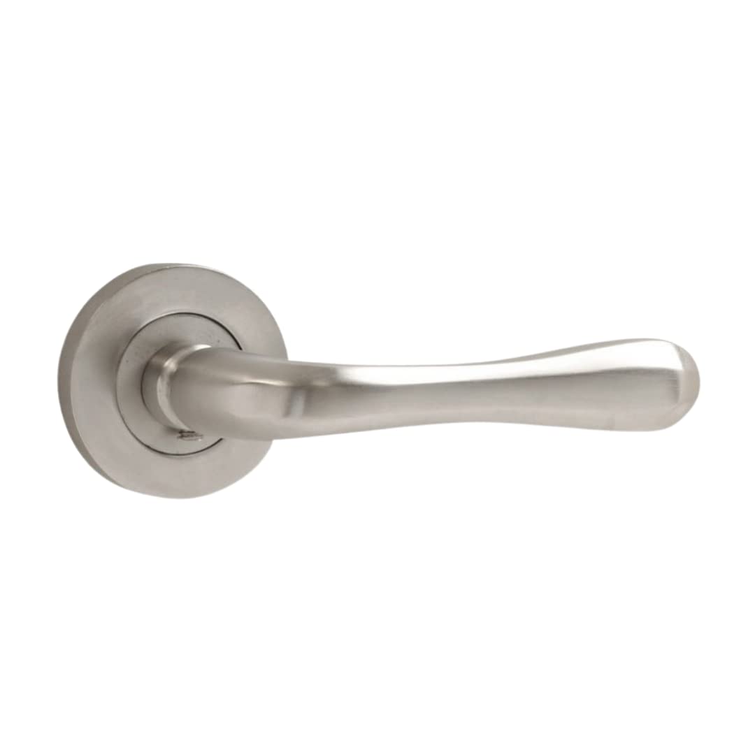 Vibe Satin Chrome Leandro Lever On Rose Door Handle In For Internal Doors
