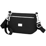 BrKern Crossbody Bag Damen, Umhängetasche Damen Für Berufstätige, Studenten Und Pendler, Elegante Schwarze Damen Tasche Mit Viel Stauraum, Ideal Für Arbeit, Einkauf Und Wochenendreisen