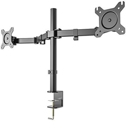 Gibbon Mounts Dual Monitor Stand Full Motion Articulating Monitor Arm Fits 2 Screen with C Clamp Base Hold 22lbs per Monitor