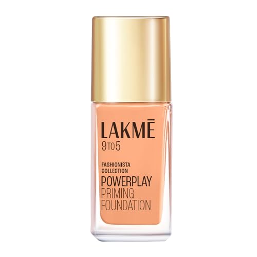 Image of Lakme Powerplay Priming Foundation, Natural, Flawless Finish, Medium To Full Coverage, Built in Primer, Long Lasting, SPF 20, Warm Sand, 25ml