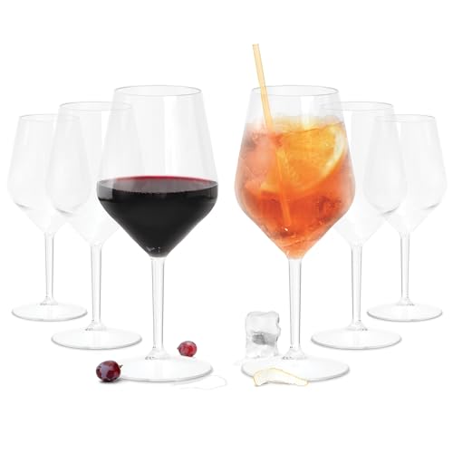 TUNDRA - Set 6 CALICI in PLASTICA da Vino e Cocktail | EVENT 47 cl. | INFRANGIBILI, in Tritan® (Plastica Rigida), BPA-Free, Riutilizzabili e Lavabili in Lavastoviglie, Trasparenti, per VINO, SPRITZ - immagine 4