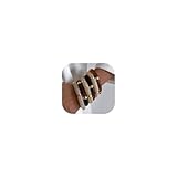 iF YOU 6pcs Chunky Acrylic Bangle Bracelets for Women, Resin Bamboo Bead Stretchy Bracelet Stack, Fashion Jewelry for Women (6pcs-beige & brown bracelets)