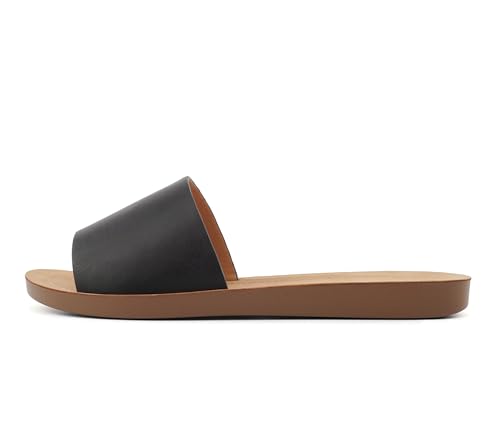 Image of Soda Shoes Efron-S Women Flip Flops Basic Plain Slippers Slip On Sandals Slides Casual Peep Toe Beach