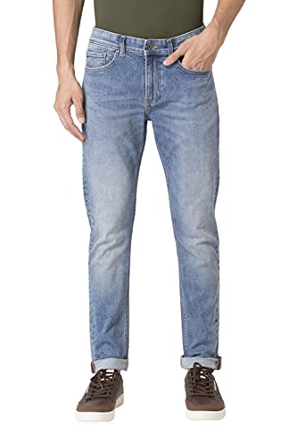 Image of Red Tape Classic Skinny Jeans for Men | Everyday Comfort & Premium Fabric - RDM0834M-34 Mid Blue