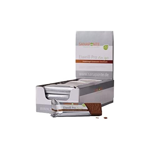 Sanaponte Eiweiß Pro"to go" Riegel 50% Protein (24x 35g Riegel) Low Carb Protein Riegel Schokoladen Geschmack - Protein Bar - nur 125 kcal, 0,6g Zucker pro Riegel Cover