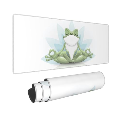 Tapis de souris grenouille yoga 30x80cm grand format bureau