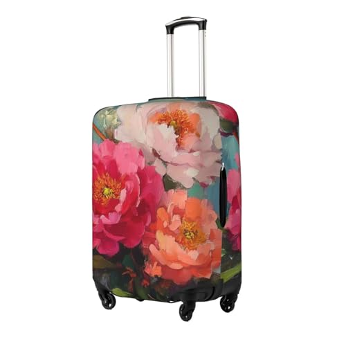 Vibrant Flower Peony Luggage Cover Protector Suit Case Cover Elastic Washable Anti-Scratch For 18-32 Inch Luggage X-Large2