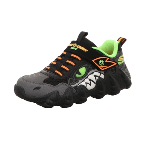 Skechers Kids Skech-O-Saurus Lights Sneaker, Black/Lime, 13 Little Kid