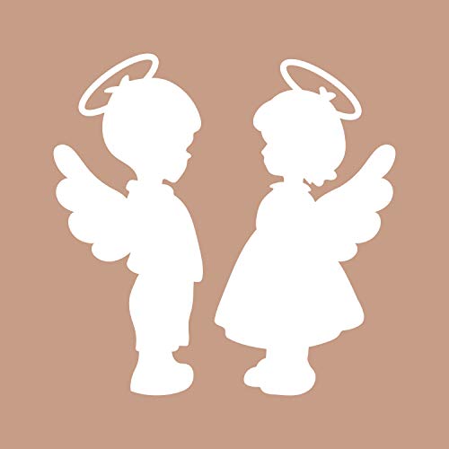 Set de 2 vinilos decorativos de ángeles para pared miniatura 4