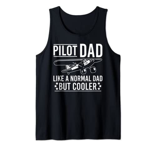 Pilot Dad Like A Normal Dad But Cooler Avión Copilot Camiseta sin Mangas