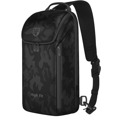 HIGH FIT Sling Bag Crossbody Backpack Compact Daypack for Shoulder bag 14' MacBook Pro M4, 13' MacBook Air/Pro (Camo Black, S for 13-14 inch MacBook)