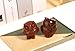 QINJIEJIE Golden Swan Crystals Owl Figurines Natural Carved Stone Decor Polished Gemstone Statue Home Desk Sculpture Room House Office Animal Decorations Pocket Energy Gifts for Women