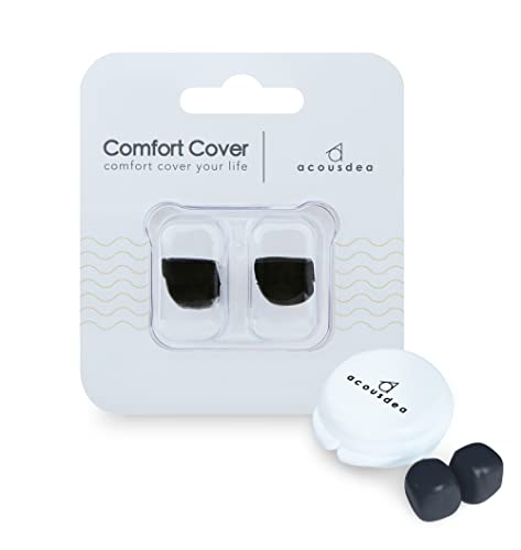 Ear Plugs for Sleeping, Acousdea Reusable Moldable Silicone Ear Plugs, Waterproof, Suitable for Snoring, Swimming, Working, Studying, Noise Cancelling up to 40 dBSPL, Black with Carry Case, 1 Pair