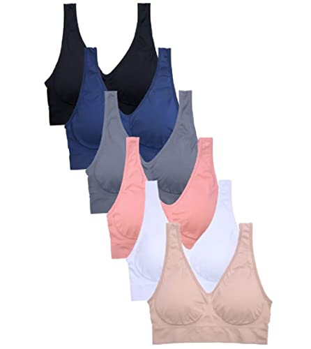 Sofra Women's 6pk Sports Bras