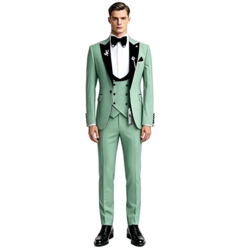 Costume vert menthe homme 3 pièces pour éviter la banalité des mariages