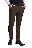westAce Men's Chino Trousers Slim Fit Stretch Classic Wrinkle-Resistant Flat-Front Lightweight Twill Essential Casual Chino Trouser (Available in Big and Tall) (34W / 32L, Chocolate Brown)