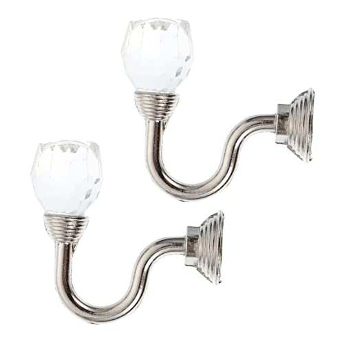 Cabilock 1 Par Gancho de Cristal hogar con Cuentas Decorativo Accesorios Cromo casa Oro Ganchos de Cortina para Cortinas Titulares de Cortinas para Cortinas aleación Silver