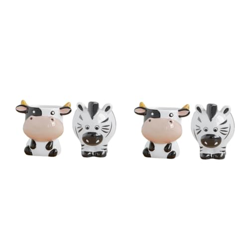 SUPVOX 2 Juegos Macetero De Cerámica Animal Florero Pequeño Ollas Lindas Maceteros Estaño Macetero De Cebra Solar Jardineria Jardinerad Maceta para El Hogar Macetas De Jardín 2 Piezas * 2