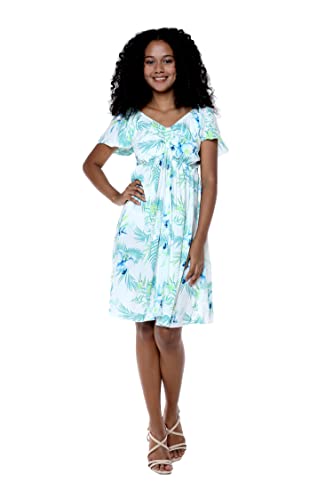 Image of Hawaii Hangover Family Matching Hawaiian Clothes, Orchid Breeze White | Family matching Hawaiian outfits, Orchid Breeze White, lightweight rayon, machine washable, tropical floral print, luaus
