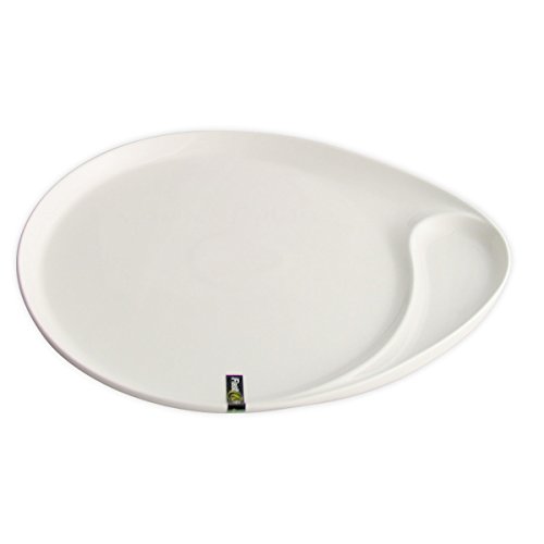 FranquiHOgar Fuente de porcelana blanca OVUM 33 cm - perfecta para queso y embutido