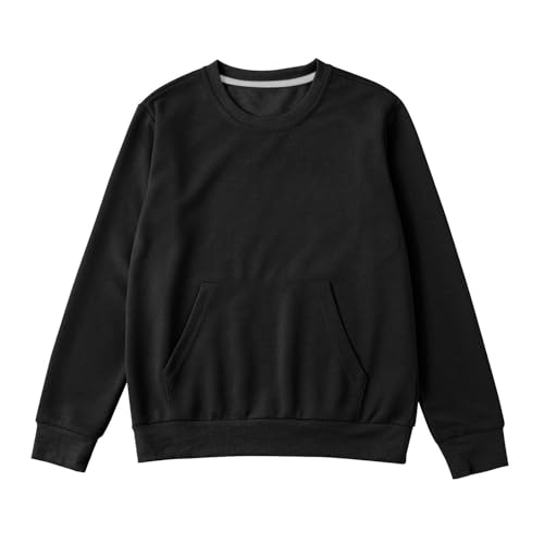 Girls Crewneck Sweatshirt Fall Winter Casual Comfy Loose Fit Pullover Tops Toddler Boys Basic Solid Color Long Sleeve Outfits3