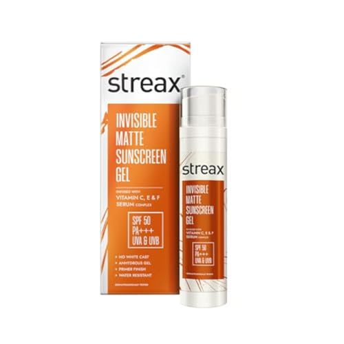 Streax Invisible Matte Gel Sunscreen SPF 50 PA+++, 50g Streax Invisible Matte Gel Sunscreen SPF 50 PA+++, 50g