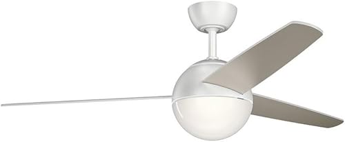 Miniatura 2 de KICHLER 300700NI7 Ventilador de techo con 3 aspas de madera flotante con luz de 33 vatios, níquel cepillado