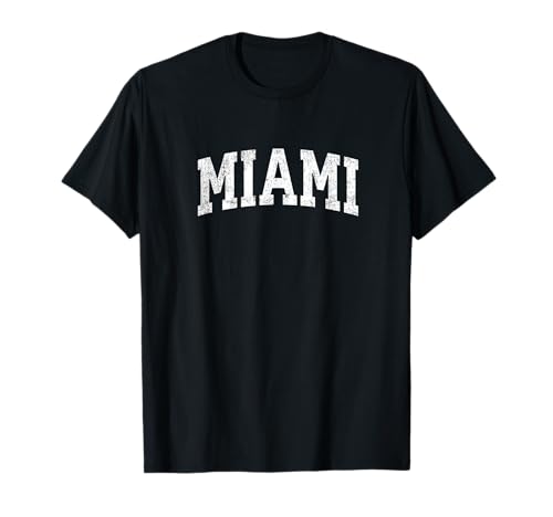 Miami Florida FL Vintage Athletic Sports Design T-Shirt