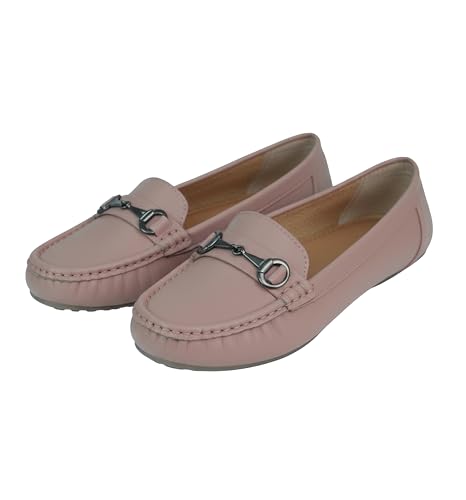 Image of Pluxh Women's Classic Ballet Flats with Metal Detail | Soft Padded Slip-On Shoes | Lightweight Comfort Footwear | Flexible Sole | Office, Casual