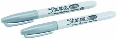 Metallic Sharpie, Permanent, Fine Point, Silver (2 Pack) [Set of 6] by Sanford