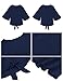 luvamia Women's V Neck Tops Ruffle 3/4 Sleeve Tie Knot Blouses Button Down Shirts, Dark Blue Button Down Shirts Size L