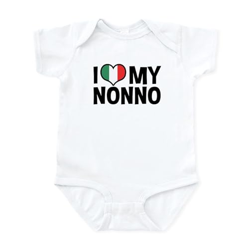 CafePress I Love My Nonno Infant Bodysuit Cute Infant Bodysuit Baby Romper Cloud White