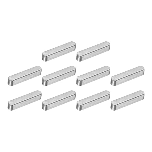 uxcell 10 llaves de pluma de extremo redondo, 4 x 4 x 20 mm, acero al carbono, llave de eje de transmisión paralela, ranura de máquina para conexión de fijación tipo eje
